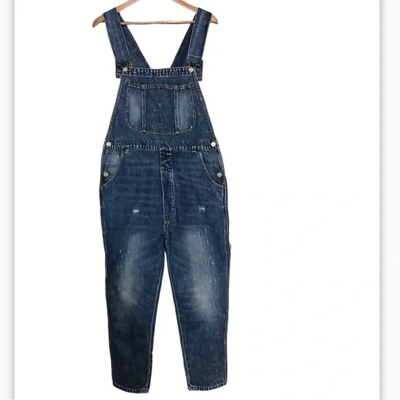 Sandrine rose slouchy denim overalls
